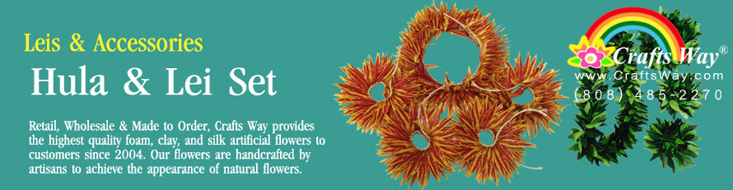 Hawaiian Artificial Flower & Leaves Hula & Lei Set | CraftsWay.com