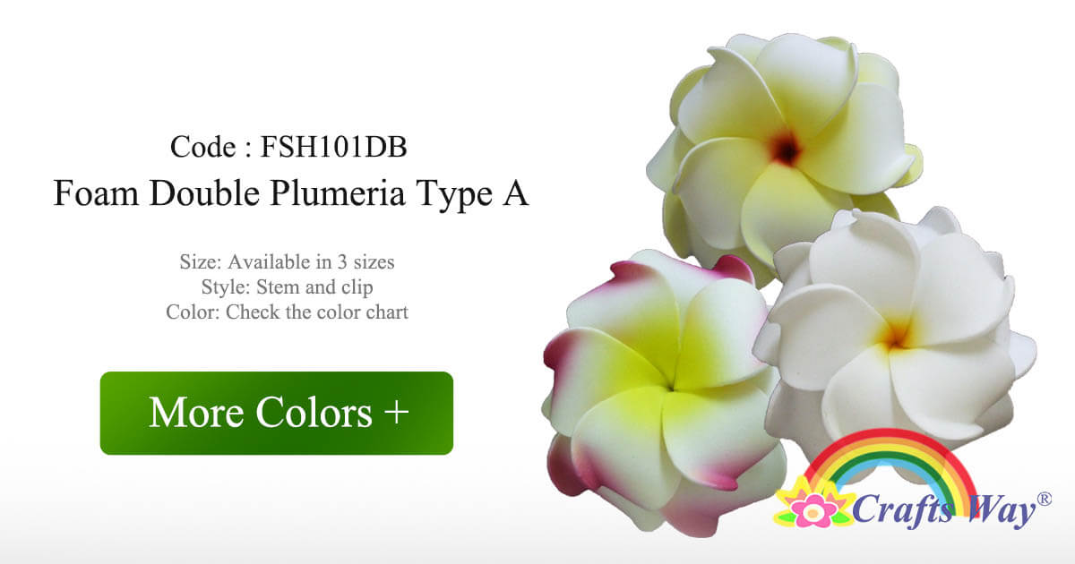 【flua】 2way flower haired White Double Plumeria Hawaiian Flower Hair Clip - Alohaz