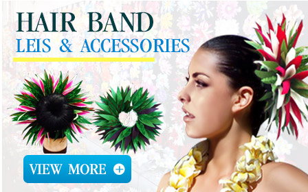 Hawaiian Artificial Flower & Leaves Hair Band | CraftsWay.com