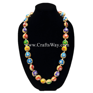 KNL10 Hand Painted Hibiscus D Kukui Nut Lei Sample Assorted Color