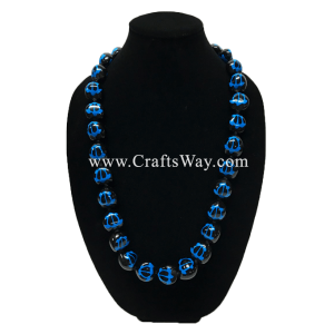 KNL12 Hand Painted Honu Kukui Nut Lei Sample Dark Blue