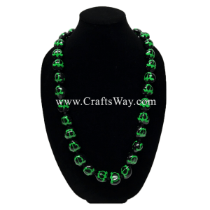 KNL12 Hand Painted Honu Kukui Nut Lei Sample Green