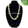 SL04 Kukui Nut & Mongo Shell Lei,Hawaiian Necklace, 34" Long