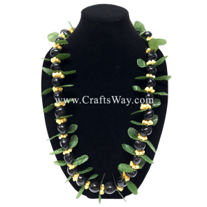 KNL01-A Kukui Nut, Mongo Shell and Fern Lei, Hawaii Lei