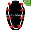 LEI-08C Silk Carnation & Crown Flower Lei, available in length 40 inches round and in 3 colors.