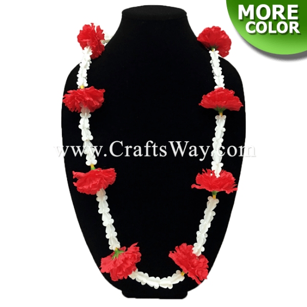 40" Hawaiian Silk Carnation & Crown Flower Lei CraftsWay., LLC