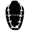 LEI-08D Silk Pikake & Crown Flower Lei, available in length 40 inches round and in white.