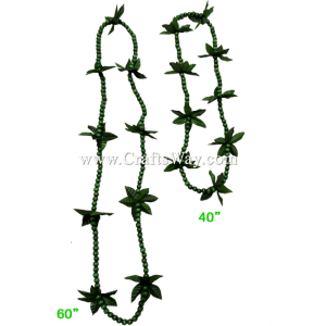 LEI-12 Mokihana Lei, available in length 40 inches & 60 inches round and in green.