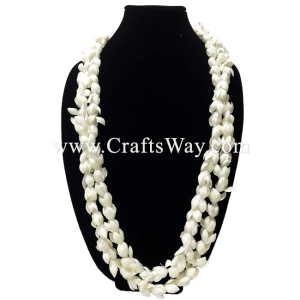 LEI-14B Double Pikake Lei, available in white and in 40 inches round.