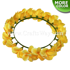 HK007-B Silk Plumeria Headband, Hawaiian Flower Headband, Flower Haku Headband