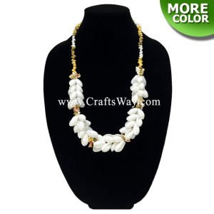 SL01 White Shell Mongo Shell Lei,Hawaiian Necklace, 34