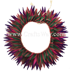 HK013 Braided Heliconias & Smooth Leaves Headband Sample2