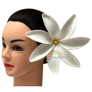 FSH416 Artificial White Foam Tiare Flowers (Type Q) Sample, 7 inches
