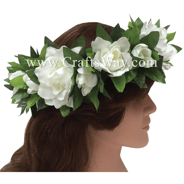 Silk Gardenia Velcro Headband - CraftsWay.,LLC Artificial Flowers 