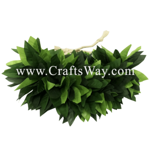 HB06 Braided Maile Leaves Hair Band. Approximately length 7 inches long plus ties, available in green