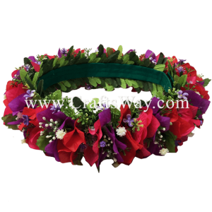 HK008-E Bougainvillea Velcro Headband is available in dark pink/ purple.