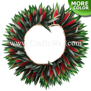 HK014 Braided Heliconias & Smooth Leaves Headband, Hawaiian Flower Headband, Leaves & Heliconias Haku Headband