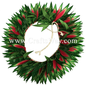 HK014 Braided Heliconias & Smooth Leaves Headband Sample3