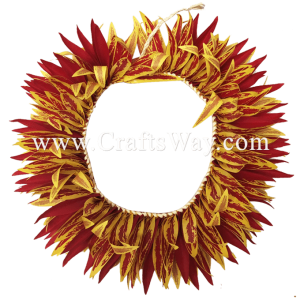 HK017 Braided Heliconias & Smooth Leaves Headband Sample1