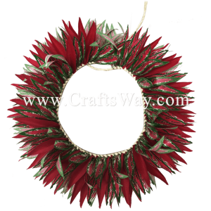 HK017 Braided Heliconias & Smooth Leaves Headband Sample2