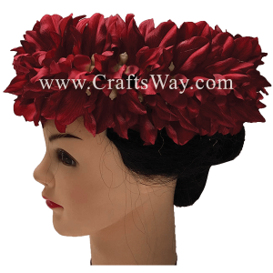 HK008-F Silk Orchid Velcro Headband, Hawaiian Flower Headband, Flower Haku Headband