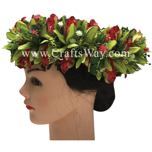 HK008-C Silk Orchid Velcro Headband, Hawaiian Flower Headband, Flower Haku Headband