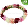 HK007-C Silk Rose Headband, Hawaiian Flower Headband, Flower Haku Headband