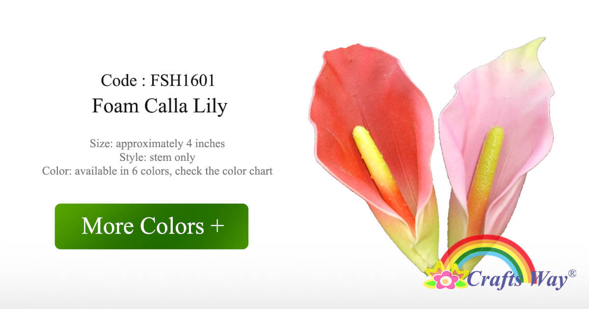 4" Foam Calla Lily CraftsWay.,LLC Artificial Flowers & Crafts Items