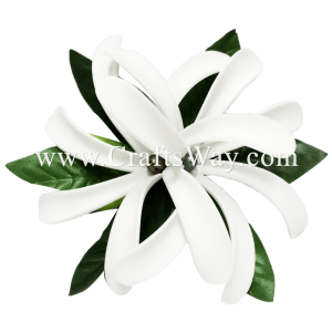 CMS-004 Custom Made Flower Hairpiece, Foam Tiare (B) with Pearl Hair Clip