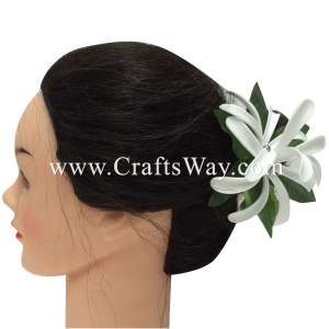 CMS-004 Custom Made Flower Hairpiece, Tiare (B) with Pearl Hair Clip Sample