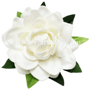 CMS-005 Custom Made Flower Hairpiece, Foam Gardenia (P) Hair Clip