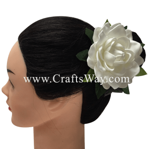 CMS-005 Custom Made Flower Hairpiece, Gardenia (P) Hair Clip Sample