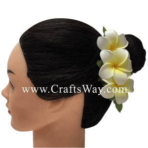 CMS-007 Custom Made Flower Hairpiece, Plumeria (O) Hair Clip Sample
