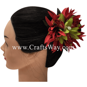CMS-009 Custom Made Flower Hairpiece, Orchid & Spider Lily Hair Clip Sample