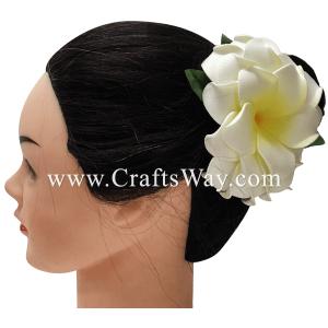 CMS-010 Custom Made Flower Hairpiece, 3 Layers Plumeria (A) Hair Clip Sample