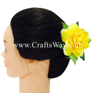 CMS-011 Custom Made Flower Hairpiece, Gardenia (H) Hair Clip Sample