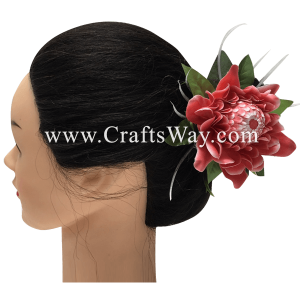 CMS-014 Custom Made Flower Hairpiece, Torch Ginger Hair Clip Sample