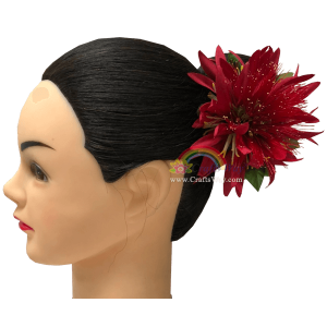 CMS-015 Custom Made Flower Hairpiece, Lehua & Spider Lily Hair Clip Sample