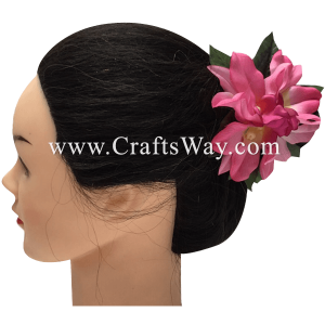CMS-018 Custom Made Flower Hairpiece, Orchid (E) Hair Clip Sample