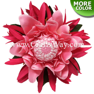 CMS-022 Custom Made Flower Hairpiece, Torch Ginger & Spider Lily Hair Clip