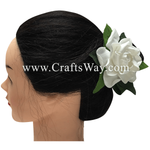 CMS-023 Custom Made Flower Hairpiece, Gardenia (E) Hair Clip Sample