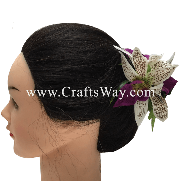 Silk Orchid Hair Clip - CraftsWay.,LLC Artificial Flowers & Crafts Items