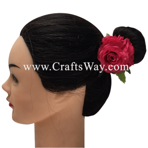 CMS-029 Custom Made Flower Hairpiece, Silk Rose Hair Clip Sample