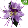 CMS-030 Custom Made Flower Hairpiece, Orchid (E) & Spider Lily Hair Clip