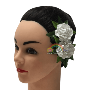 CMS-033 Custom Made Flower Hairpiece, Pikake Hair Clip Sample