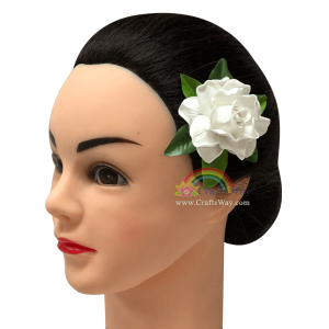 CMS-037 Custom Made Flower Hairpiece, Gardenia (G) Hair Clip Sample