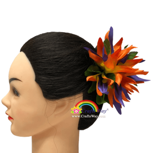 CMS-040 Custom Made Flower Hairpiece, Bird of Paradise Hair Clip Sample