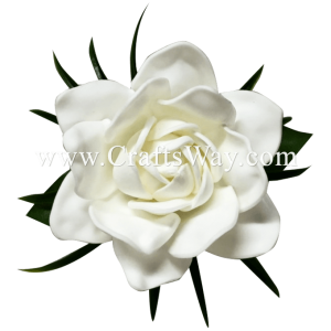 CMS-058 Custom Made Flower Hairpiece, Foam Gardenia (A) Hair Clip