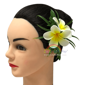 CMS-061 Custom Made Flower Hairpiece, Plumeria (HU) Hair Clip Sample