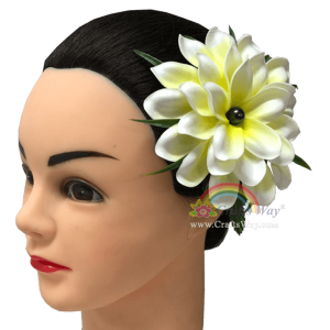 CMS-063 Custom Made Flower Hairpiece, Plumeria (AI) Hair Clip Sample